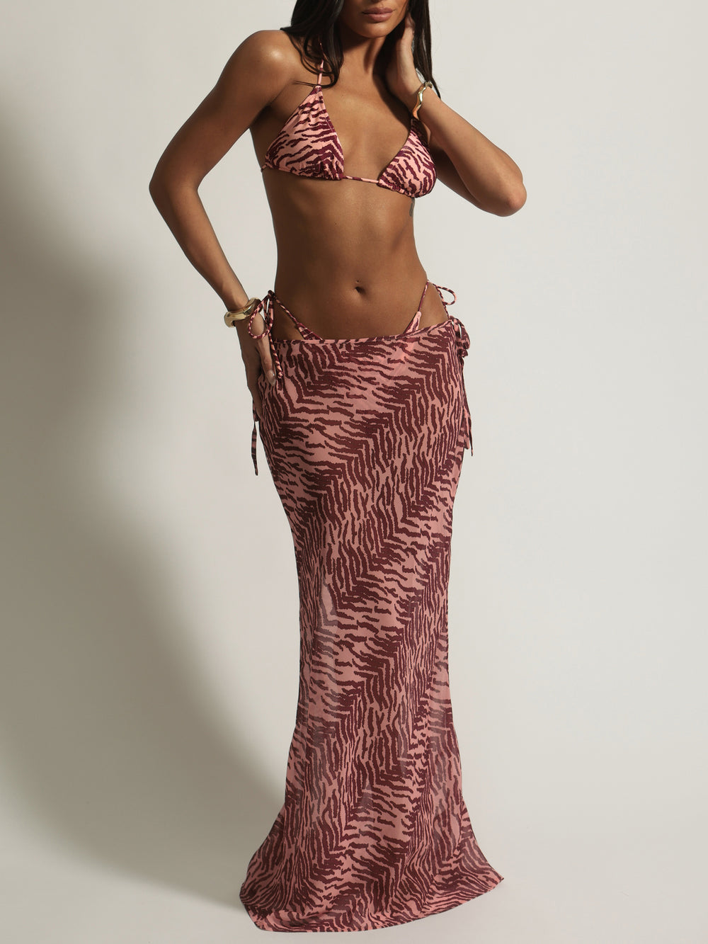Animal Low Rise Maxi Skirt
